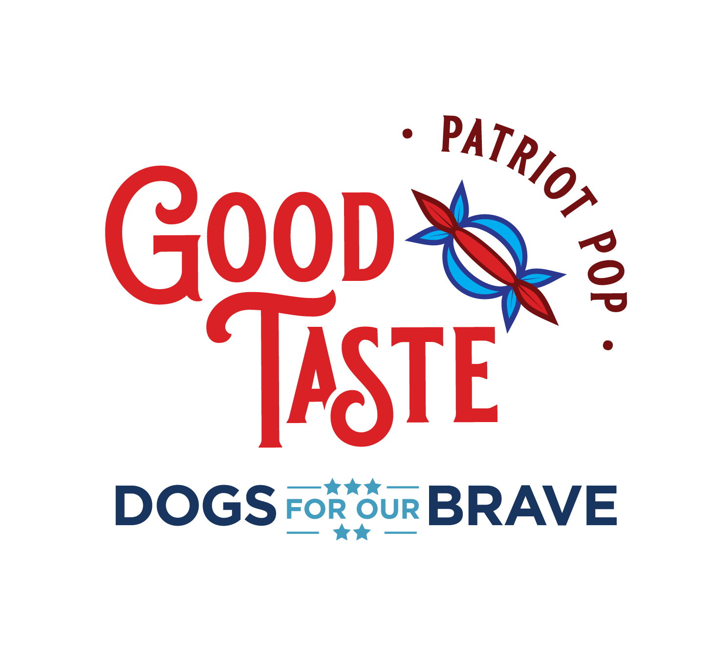 Good Taste x Patriot Pop x Dogs For Our Brave primary logo